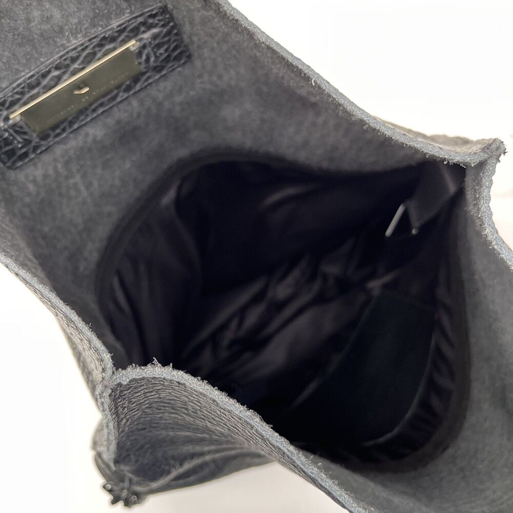 Ampersand As Apostrophe Buffalo Parcel Large Black Leather Bag NWT - Picture 8 of 16